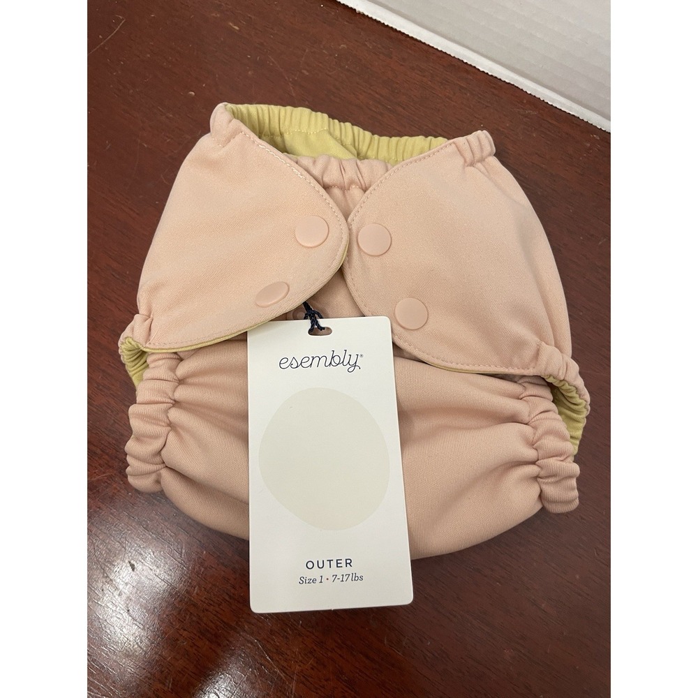 Esembly Pink Cloth Diaper Outer Reusable Diaper Cover Swim Diaper White Size 1 - Picture 3 of 4